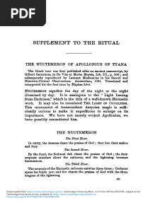 The Nuctemeron of Apollonius of Tyana
