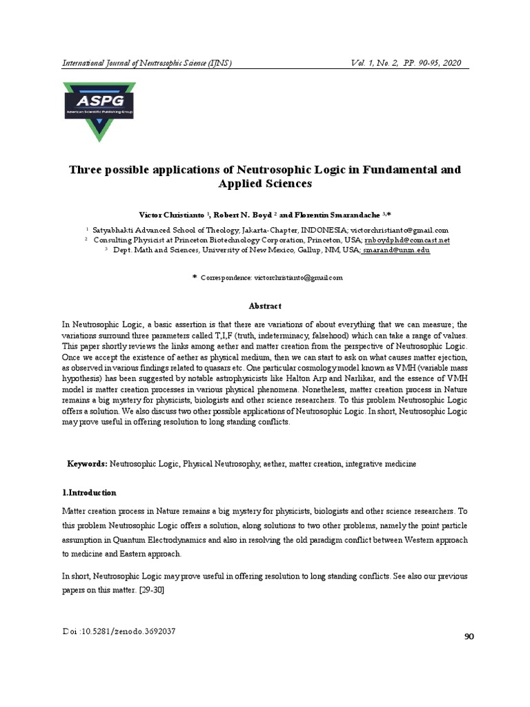 Three possible applications of neutrosophic logic in fundamental and