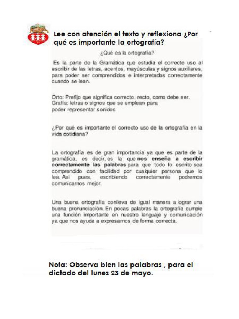 Importancia de La Ortografía | PDF