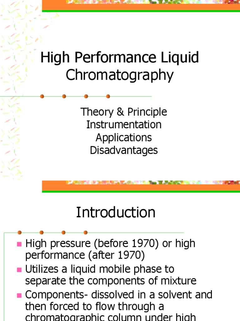 HPLC: Theory, Instrumentation & Applications | PDF | High Performance ...