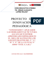 PROYECTO DE INNOVACION 2021-3° de - Primaria-A, B, C