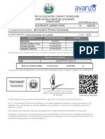 Ministerio de Educación, Ciencia Y Tecnología Informe de Resultados Del Estudiante AVANZO 2022