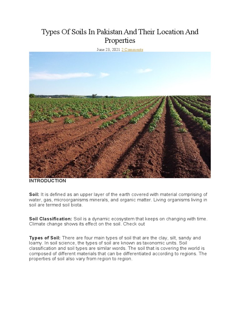 D 59 Fac Types of Soils in Pakistan and Their Location and Properties