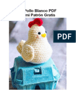 Llavero Pollo Blanco Amigurumi Patrón Gratis