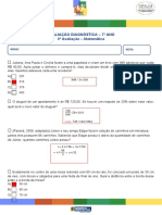 Avaliação Diagnóstica 3 - 7º Ano - MAT