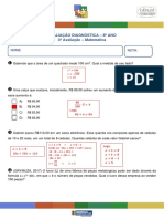 Avaliação Diagnóstica 3 - 8º Ano - MAT - Gabarito