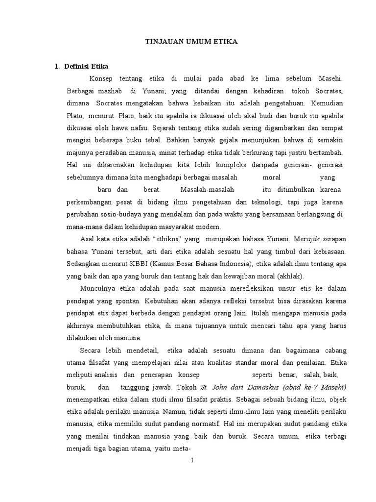 02 - Tinjauan Umum Etika | PDF | Sains & Matematika