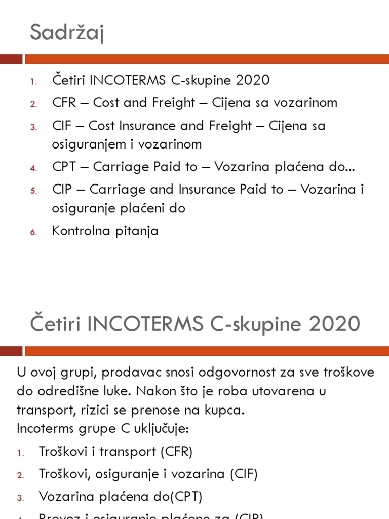 Incoterms C | PDF