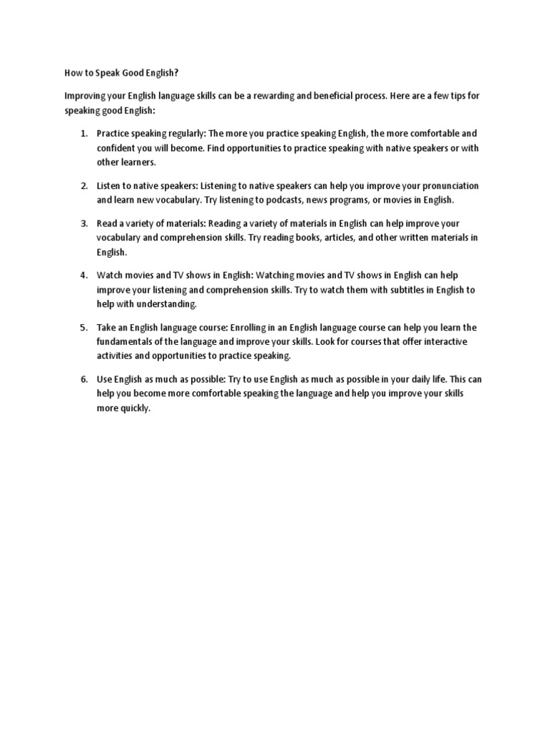 How To Speak Good English PDF