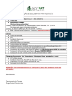 Documentos para admissão em