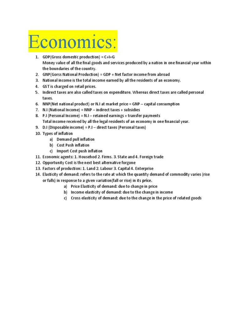 Basic Concepts of Economics | PDF