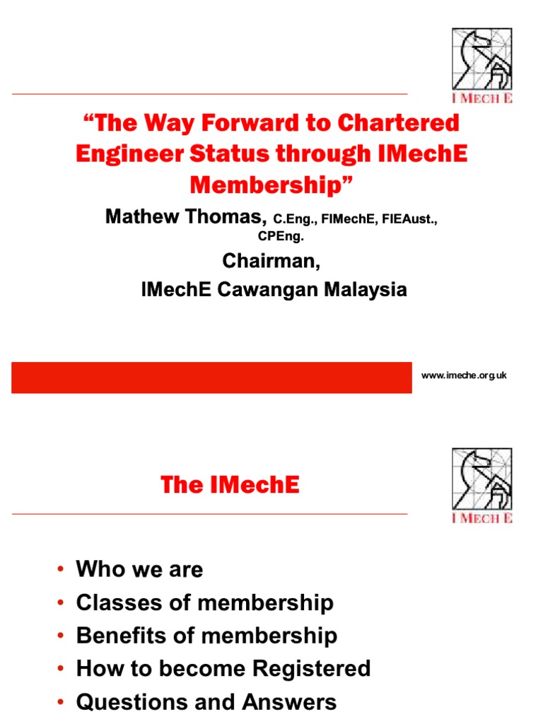IMechE Membership and Certification Guide | PDF | Engineer ...