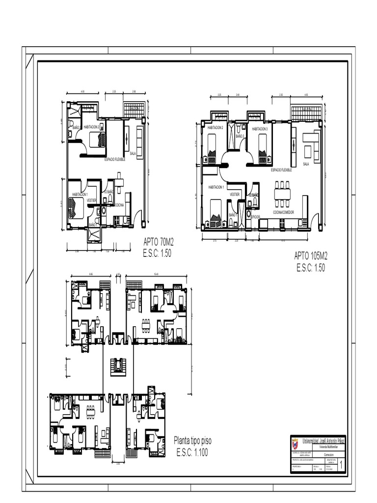 Floor plans for a multifamily residential building | PDF