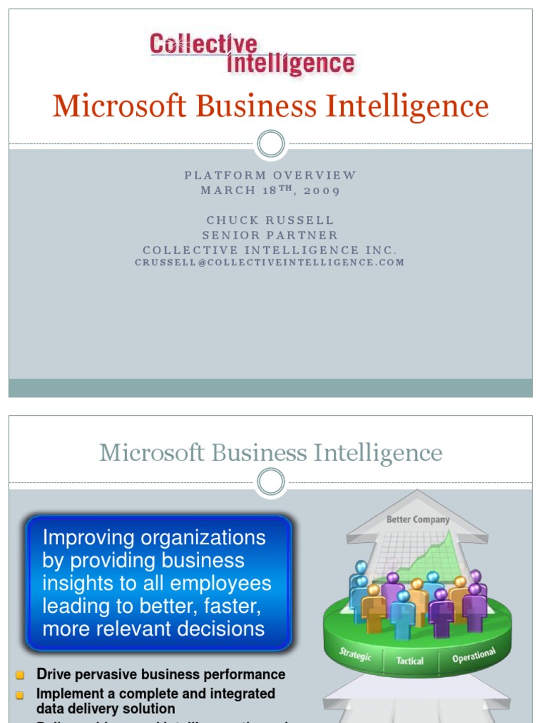 Microsoft Business Intelligence - Platform Overview | Share Point ...