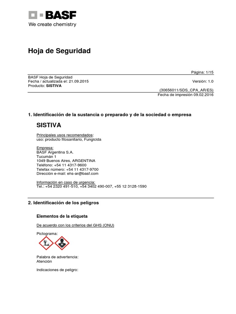 Hoja+de+Seguridad+-+Sistiva® | PDF | Agua | Toxicidad