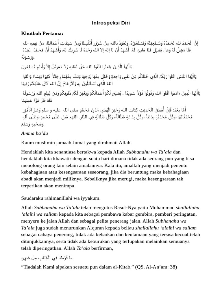 Introspeksi Diri | PDF