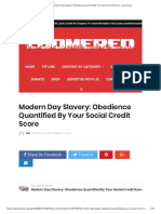 Modern Day Slavery - Obedience Quantified by Your Social Credit Score - Loomered