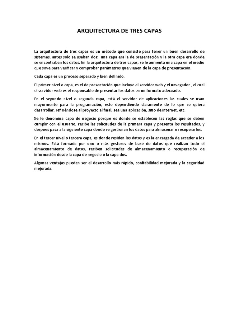 Arquitectura de Tres Capas | PDF