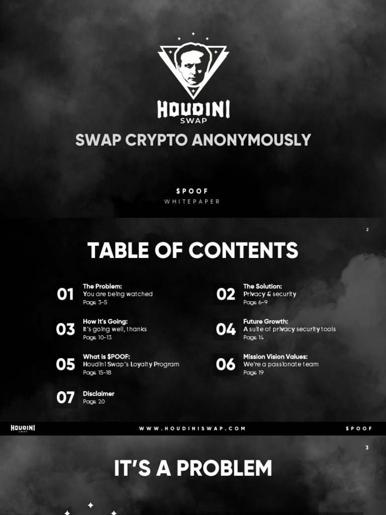 Houdini Swap: Privacy in Crypto Transactions | PDF | Cryptocurrency | Money
