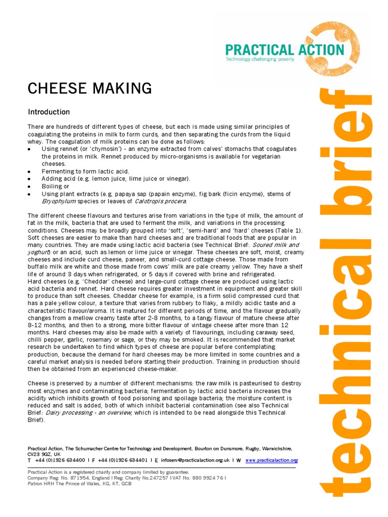 Cheese Making PDF Cheese Cheesemaking