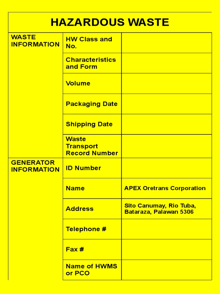 GHS Label (Editable File) PDF