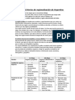 Actividad Nº2 Criterios de Regionalización de Argentina