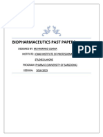 Biopharmaceutics Uos Past Papers