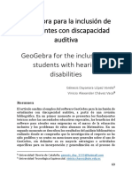 Geogebra para La Inclusión de Estudiantes Con Discapacidad Auditiva Geogebra For The Inclusion of Students With Hearing Disabilities