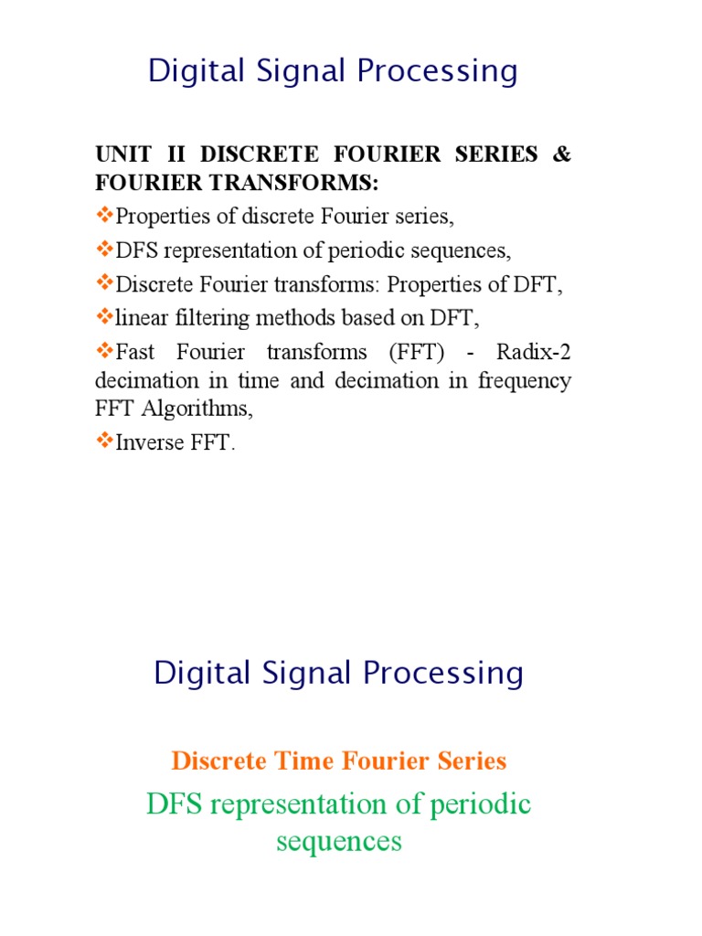 DFT and DFS Properties in DSP | PDF | Discrete Fourier Transform | Fast ...