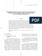 Sociedades tradicionales y antropología económica