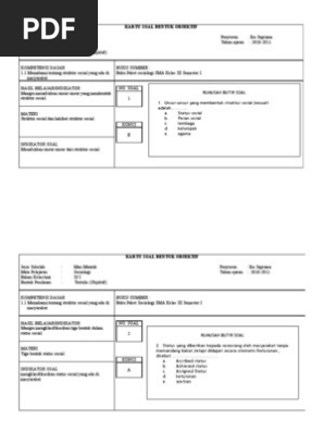 Kartu Soal Kelas Sosiologi Kelas X Man Pdf