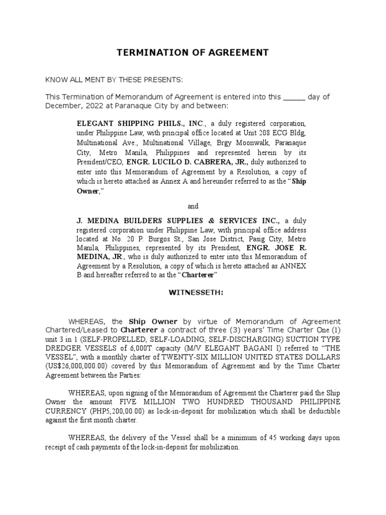 Cancellation of AGREEMENT | PDF | Private Law | Economies