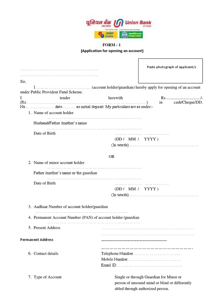 Ppf Account Closure Form