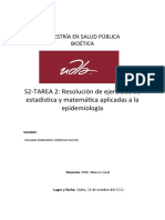 Ejercicios de Estadistica y Matemáticas Aplicada A La Epidemiología