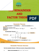 The Remainder and Factor Theorem