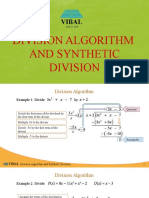 Division Algorithm and Synthetic Division
