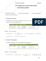 1.8: Solving Absolute Value Equations and Inequalities: Section Outline