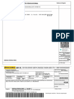 Recibo de pagamento de curso de alfabetização