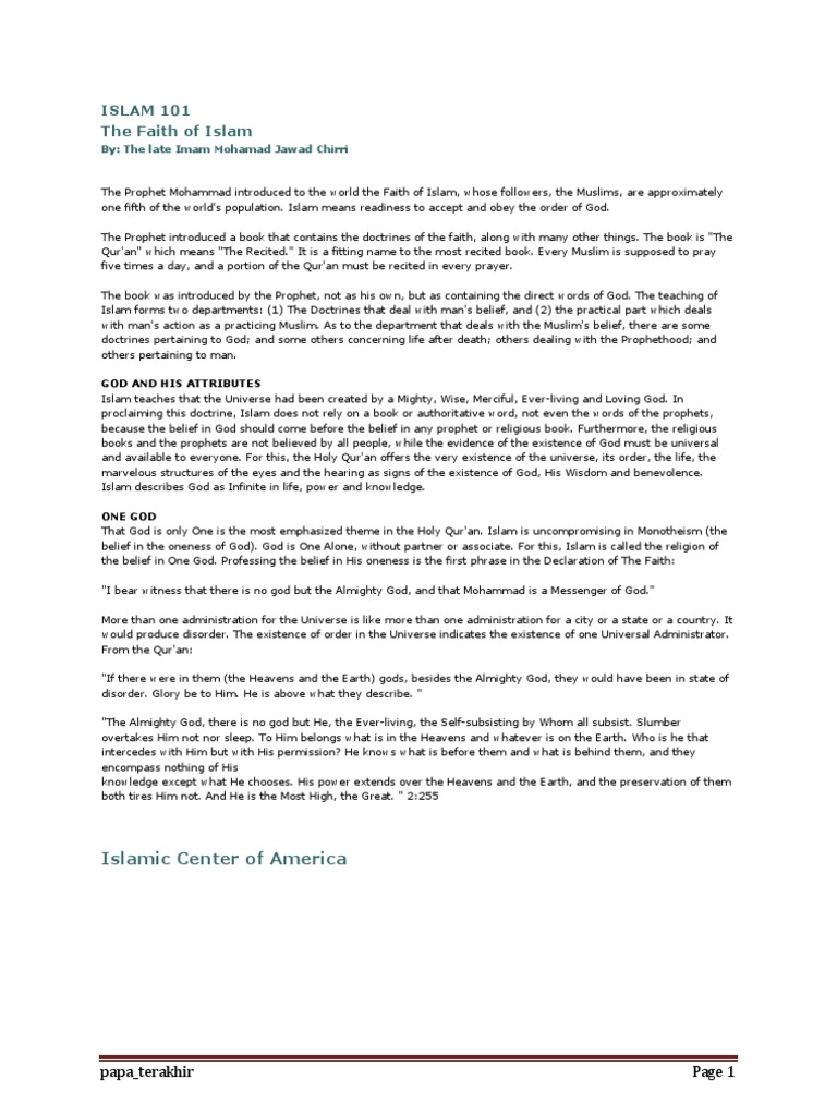 Islam 101 Pdf Prophets And Messengers In Islam Muhammad