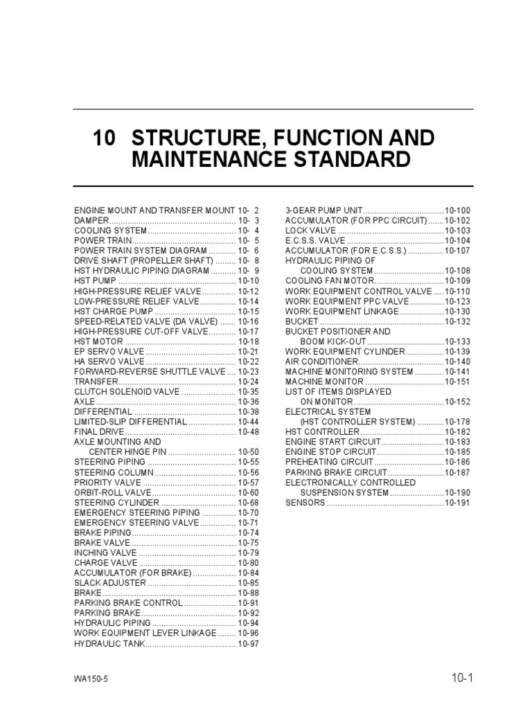 Wa150 5 sebm033805 structure function maintenance pdf pump clutch