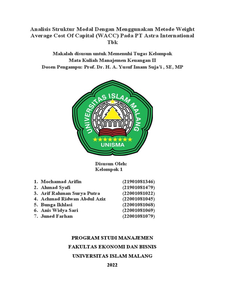 Analisis WACC pada PT Astra Tbk | PDF