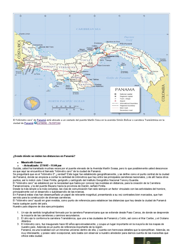 Mapa Politico de La REPUBLICA DE PANAMÁ | PDF | Panamá | La carretera