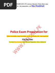 Punjab Police ASI Solved MCQs Past Paper