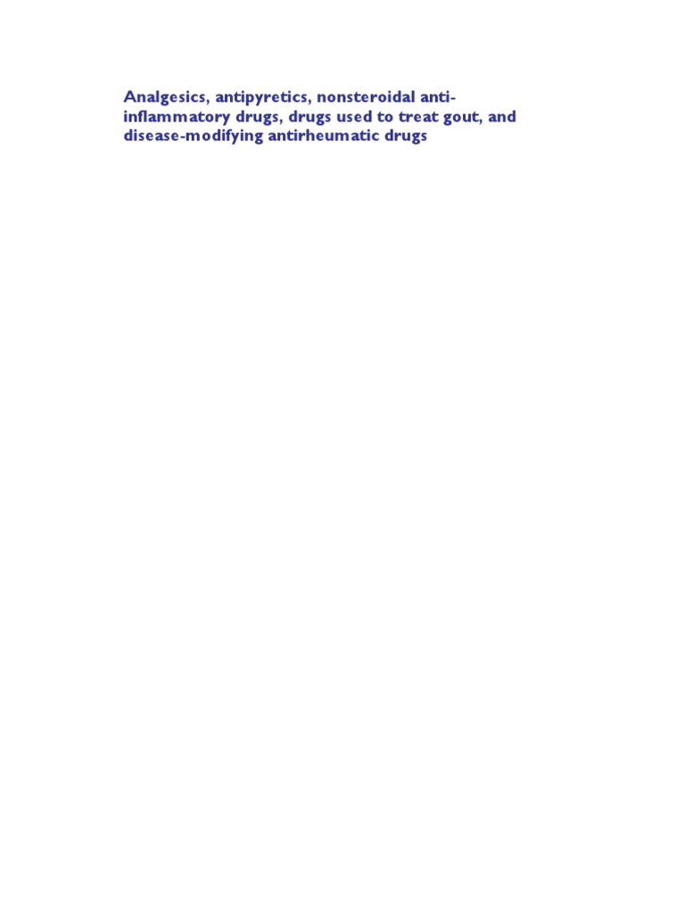 Antipyretic and Analgesic Drug Overview | PDF | Nonsteroidal Anti ...