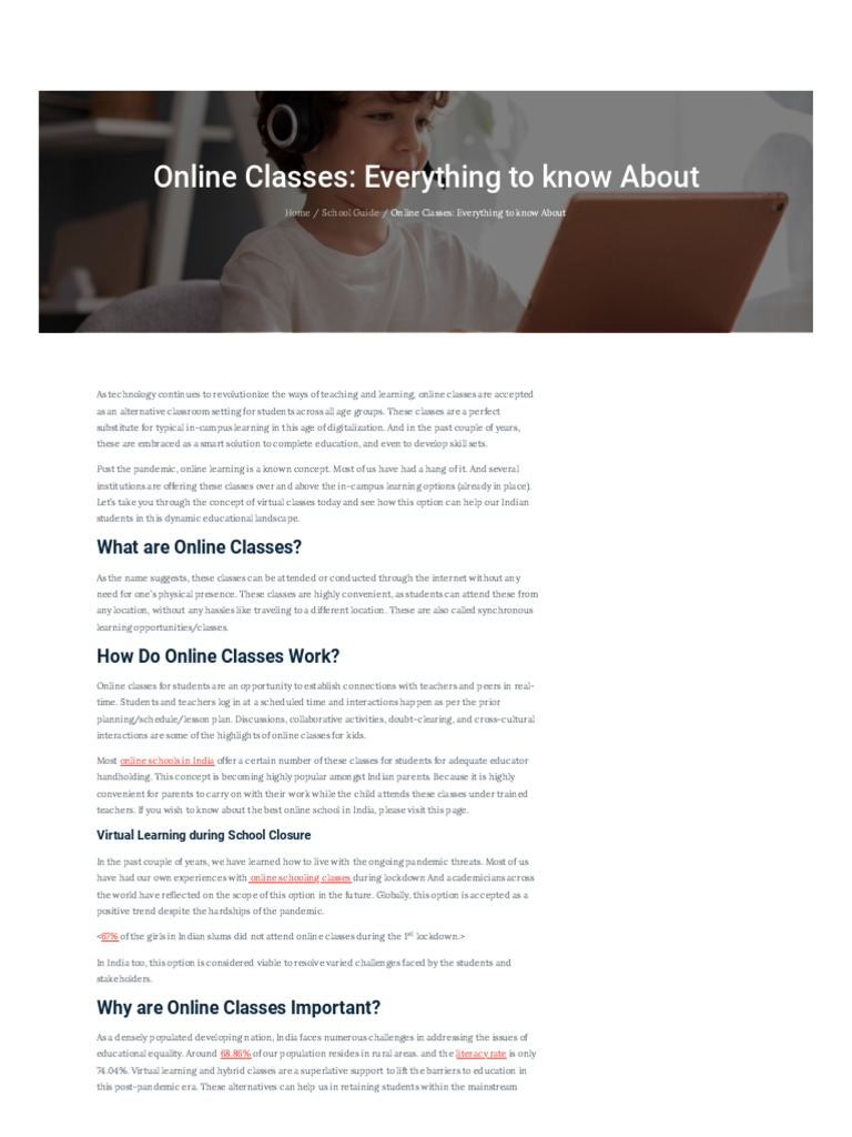 Online Classes What Is It and How Does It Work | PDF | Educational