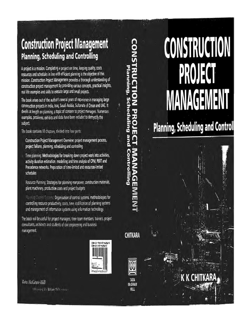 Construction Project Management Planning Scheduling and Controlling K K ...