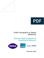 Public Perceptions of Herbal Medicines Report