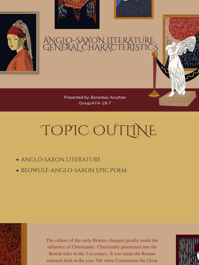 AngloSaxon Literature. General Characteristics PDF Anglo Saxons