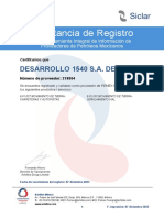 Community Certificate DESARROLLO 1540