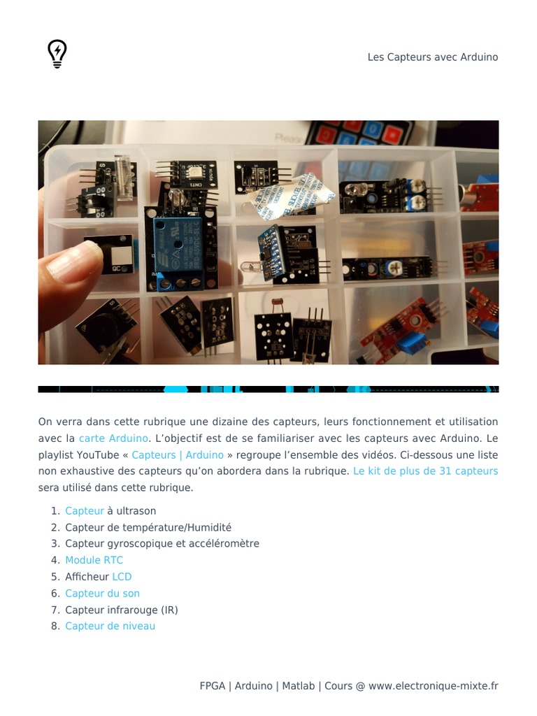 Capteurs Arduino : Guide Complet | PDF | Échecs